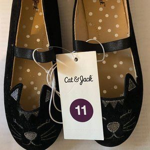 Toddler Girls CAT Embroidery Slip-On flats NWT